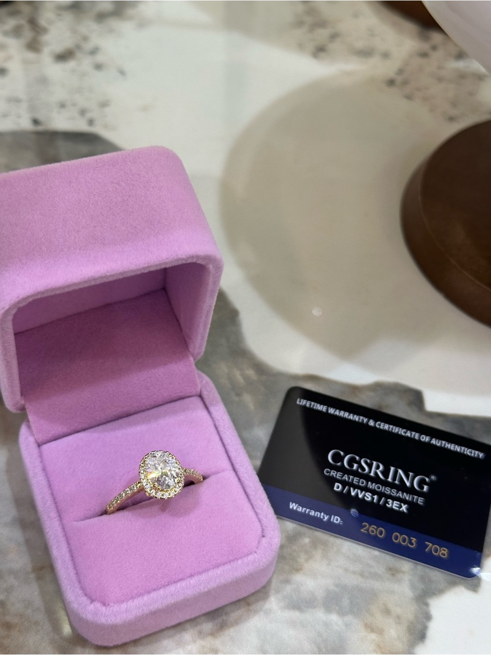 14k Overlay 925 Sterling Silver Ring Oval Halo Moissanite Engagement Ring